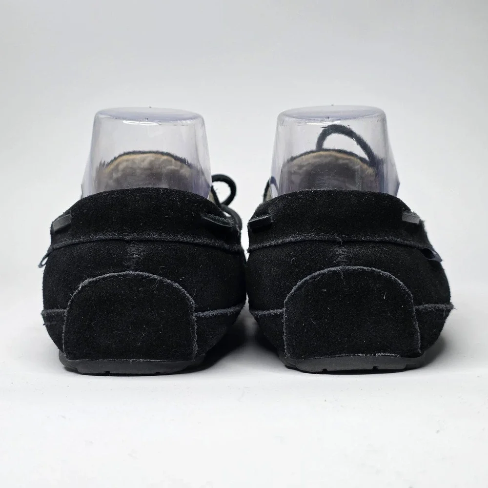 1901 MS Vancouver Men's Slippers Size 7 Black Suede Slip On Faux Fur Moccasin